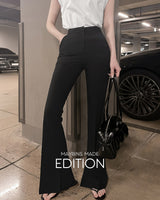 【MADE】スリットヘムハイウエストスラックス