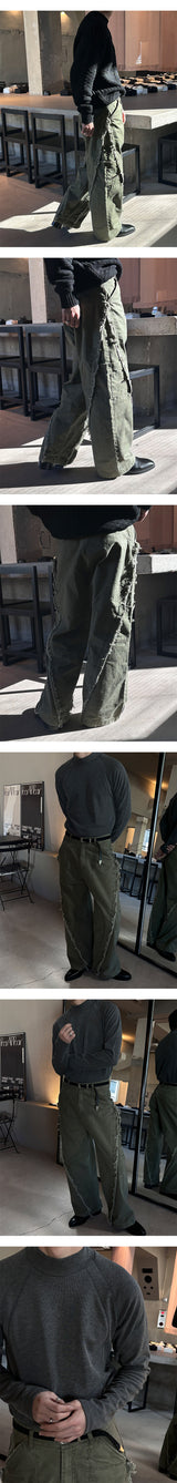 [Unisex] Low cutting wide pants(3color)