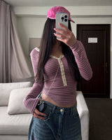 Stripe snap T (3 color)