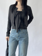 Cervi Sleeveless Button Long Sleeve Cardigan Set