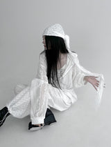 [unisex] パンチングレースフードジップアップ (3color)