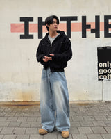 Brush denim pants