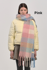 Basic Checkered Buckle muffler scarf (6COLOR)