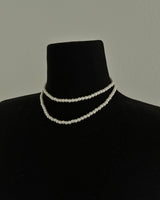 5 mm ツーラインレイヤードロングパールネックレス