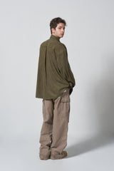 VINTAGE SUEDE SHIRT JACKET - KHAKI