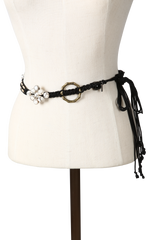 Antique ethnic black rope belt