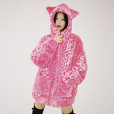 Cat Leopard Jacket - PINK