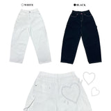 Luri Back Heart Pocket Carpenter Wide Pants 
