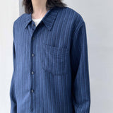 Crinkled Textured Long-Sleeve Shirt