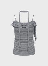 Lynn Choker Frill Shirring Slim Top