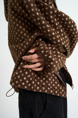 Dot fleece hood zip-up