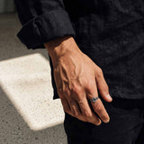 Retro Threaded Cross Ring