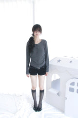 シャーリングレイヤード長袖Tシャツ