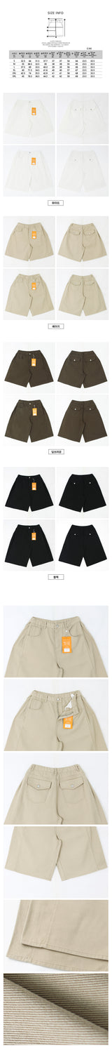 ウエストベルトサイドピンタックコットンバミューダパンツ [short, basic selection]