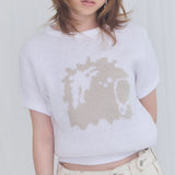 [FANCY X DUSTY] ダスティーサロンクロップニット (IVORY) F25NM1006