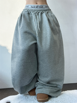 FLEECE❤TWO PINTUCK PARACHUTE LONG PANTS 🖤🤍🩶3COLOR