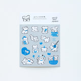 Seal stickers: White puppy, blue, green, 2-sheet set