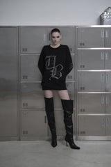 [MADE] beads long sleeve T_BLACK