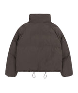 HIGH NECK STRING POCKET PUFFER (BROWN)_F24ZA954