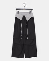 Newman Contrast Pintuck Strap Wide Long Pants