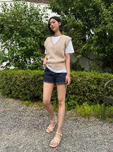 ダークブルードットデニムパンツ code 21100