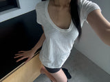 Slub U-Neck T