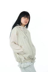 studs nylon knitzip hoodie(white)