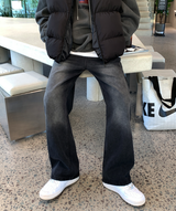  Lebey Daily Back Banding Wide Denim Pants