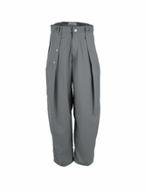 Balloon Pleated Trousers - Charcoal