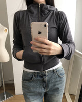 ブラン ハイネック フーデッド ジップアップ