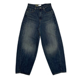 Back button mega denim pants
