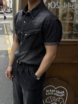 Ever snap western muscle-fit denim shirt
