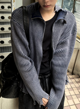 ビンテージダメージツーウェイニットジップアップ