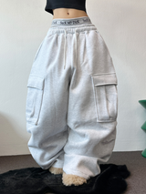 シープ/  ストリング 🐑カーゴヒップパラシュートバルーンロングパンツ🤍🩶🖤3カラー