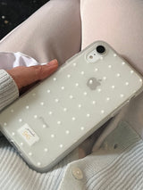 dot phonecase 半透明ドット柄ケース ホワイト