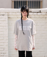 レースフラワーTシャツ - グレー