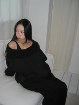 [Off-Shoulder Available] Robe Pintuck Big Hooded Sweatshirt (2c)