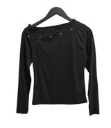 バーネックアイレットレイヤードワンオフTシャツ