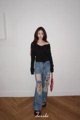 ヴィンテージワイドデニムパンツ