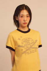 ユニバーサルプリント ½Tシャツ (yellow/navy)