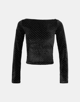 Dot Velvet Rib Neck T-Shirt