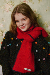 Stitch Wool Muffler [Red]