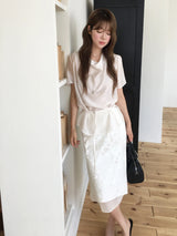 Shalom jacquard midi skirt 