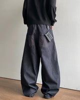 Tartan Curved Denim Pants