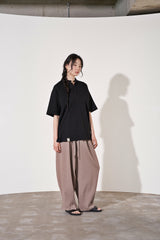 S-C オープンヘンリーネック 1/2 TEE (Black)