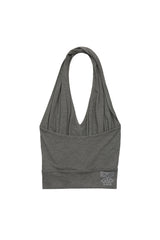 DRAPED HALTER NECK TOP KHAKI