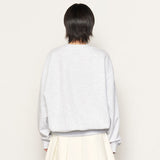 UNISEX EARTH Graphic Over Sweat [WHITE MELANGE GREY]