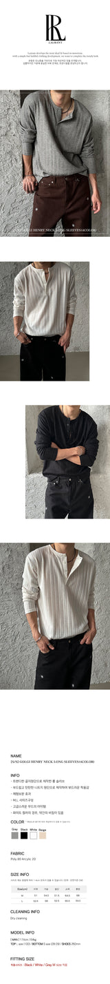 [S/S] Golgi henry neck long sleeves (4color)