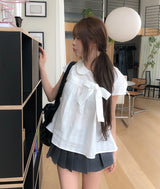 エイン リボン半袖ブラウス