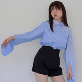 asymmetry stripe overshirt